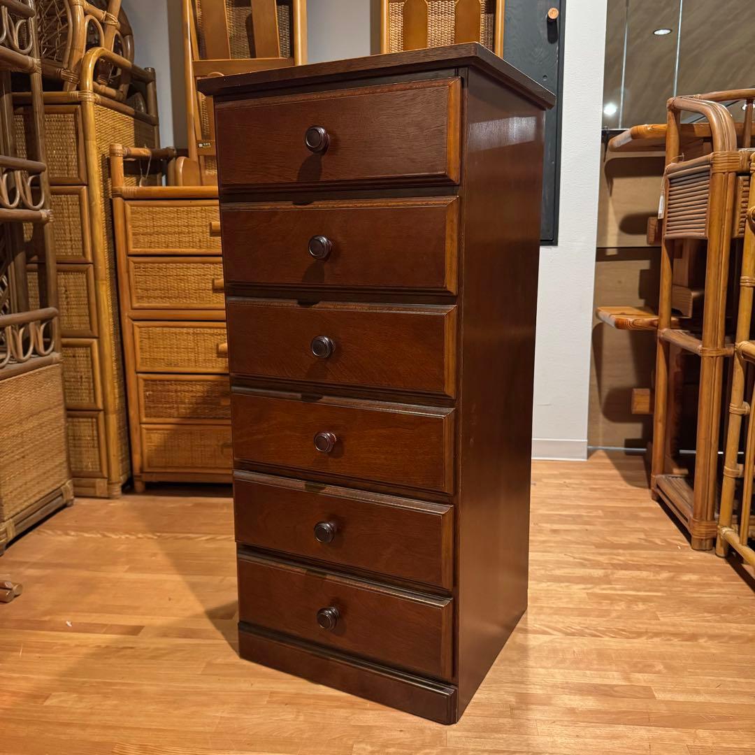 起立木工 6段チェスト サイドチェスト ヴィンテージ家具