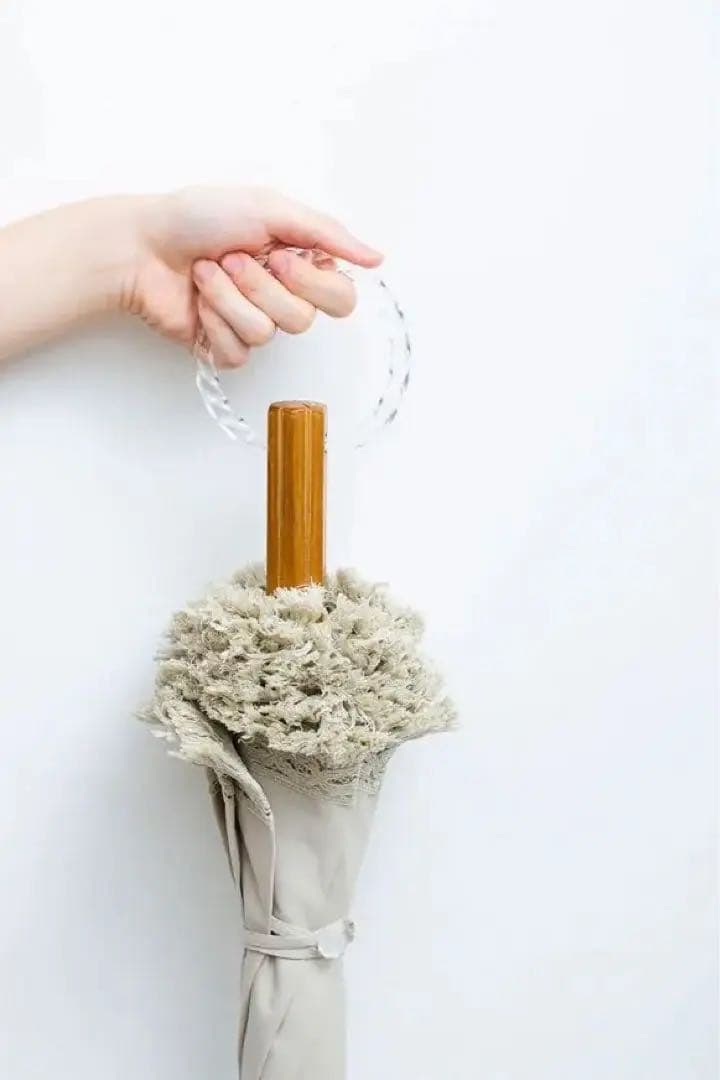 【大森商店】日傘 フリンジ大40cm 白(傘袋付き）