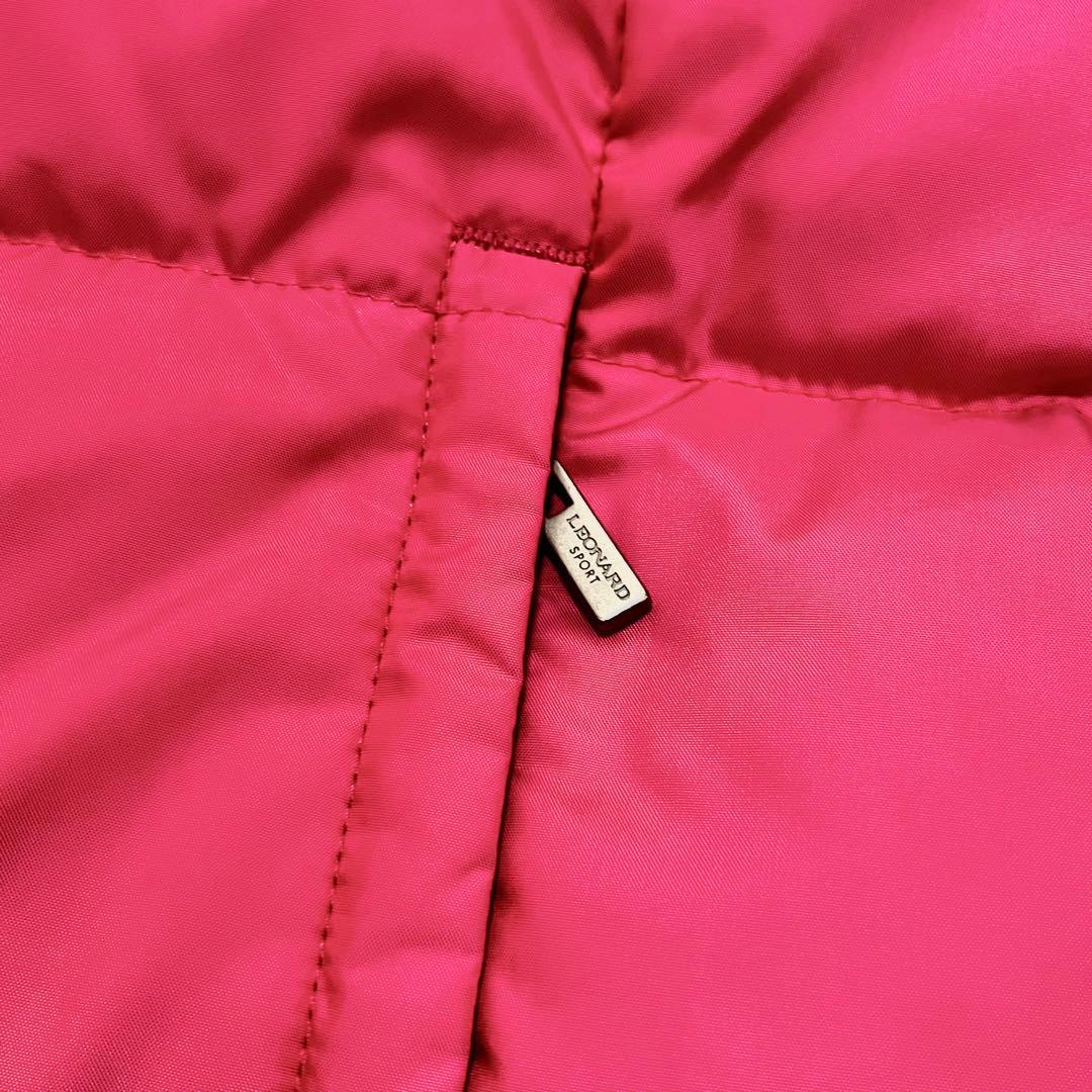 ★良品　LEONARD SPORT リバーシブルダウンベスト　花柄