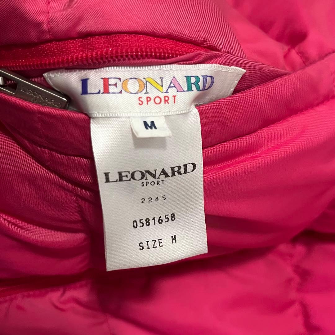 ★良品　LEONARD SPORT リバーシブルダウンベスト　花柄