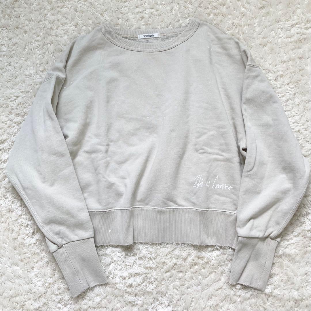 未使用級✨ウィムガゼット ヴィンテージ加工裏毛プルオーバー 2024 ベージュ