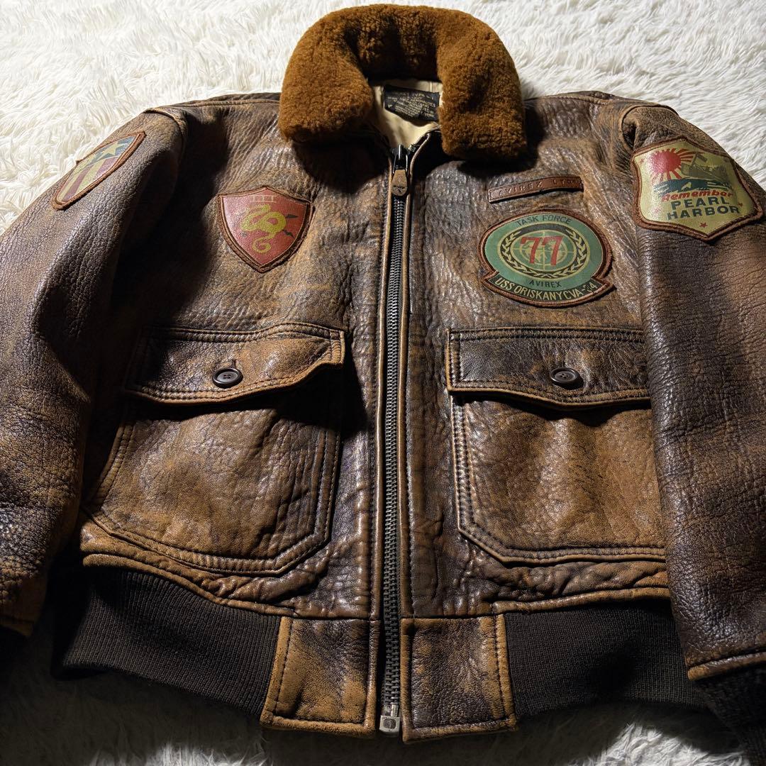 【雰囲気抜群】AVIREX フライトジャケット　 G-1 トップガン　羊革