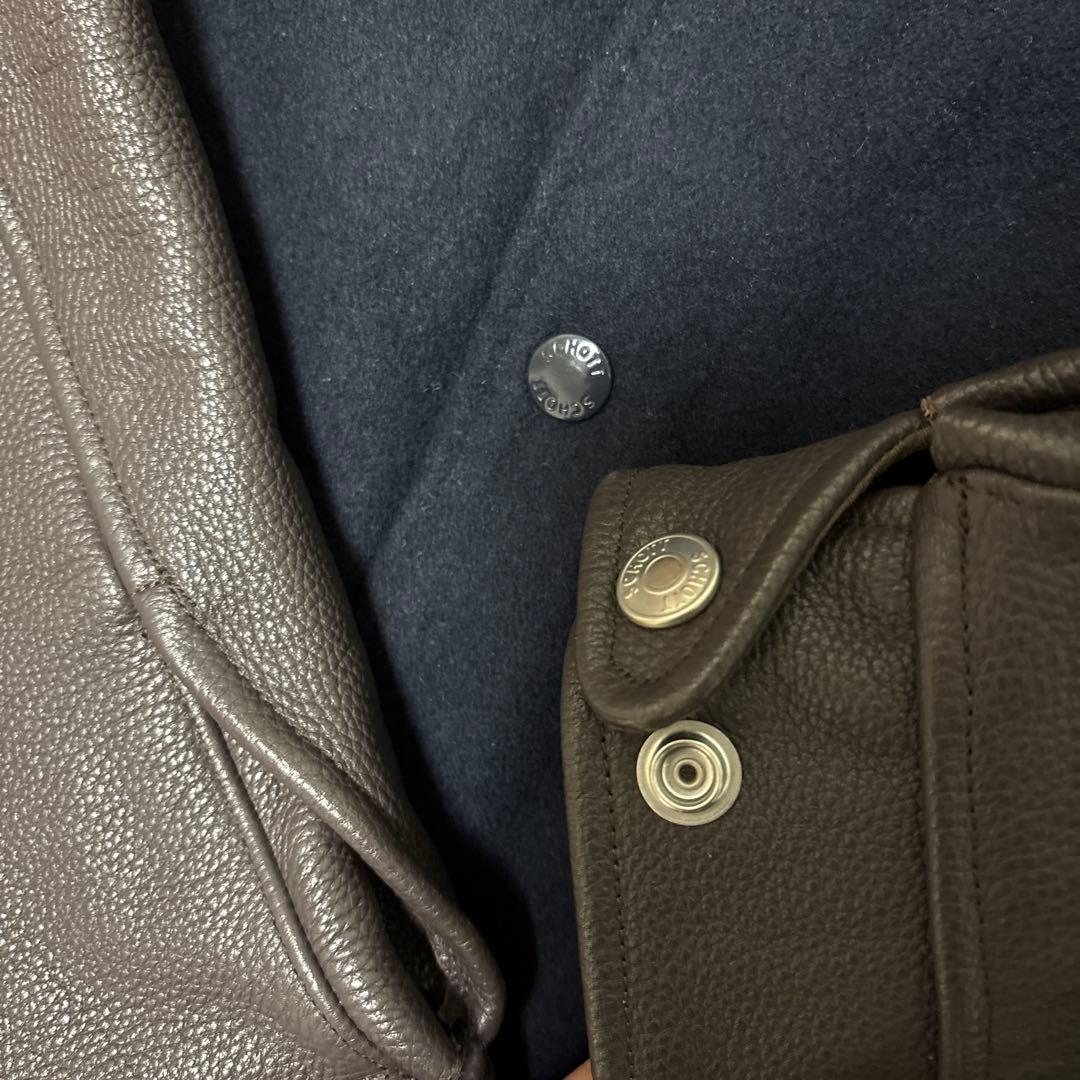 ス*ん様 「タグ付き新品」 Schott × SKOOKUM レザースタジャン