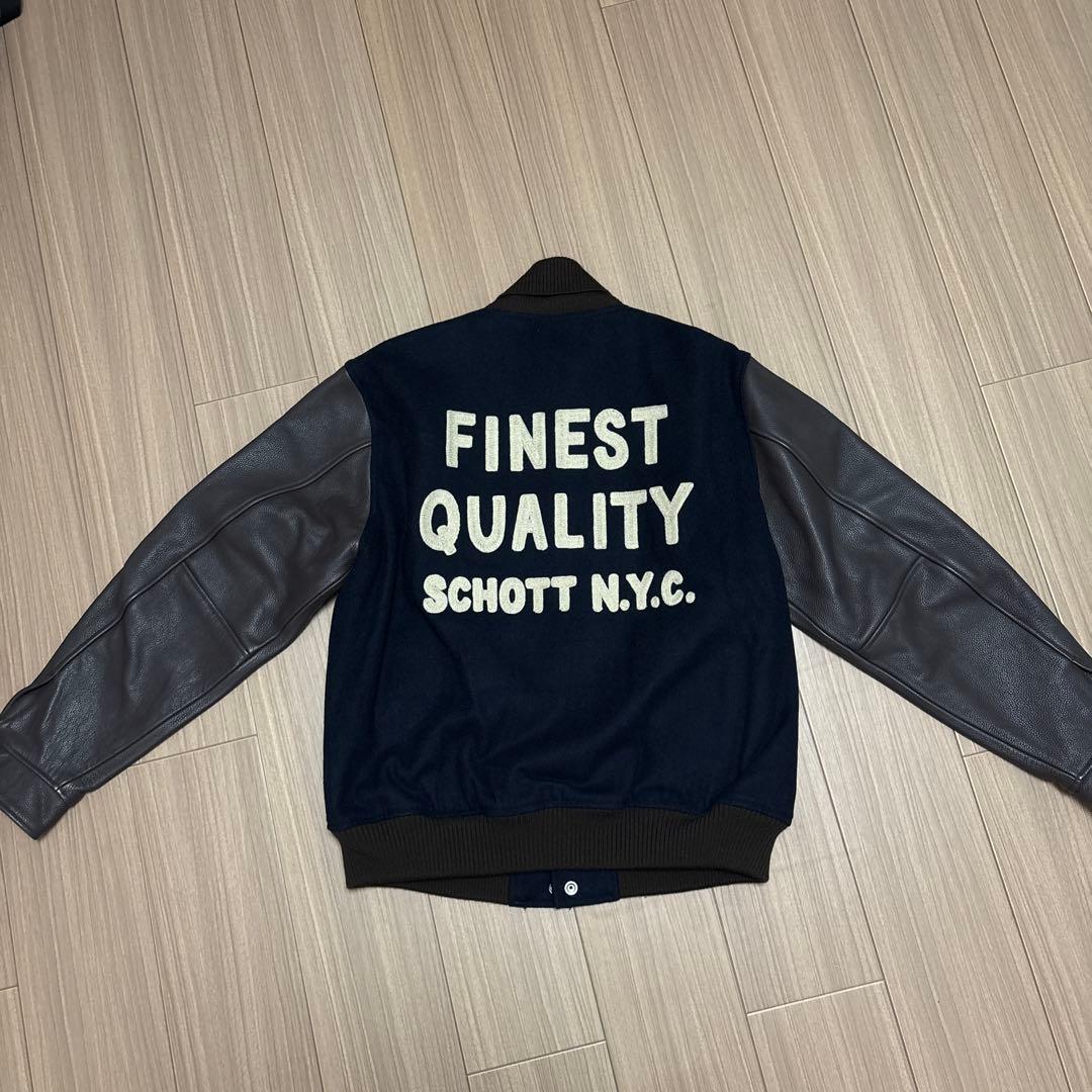 ス*ん様 「タグ付き新品」 Schott × SKOOKUM レザースタジャン