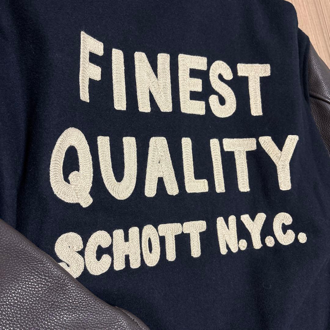 ス*ん様 「タグ付き新品」 Schott × SKOOKUM レザースタジャン