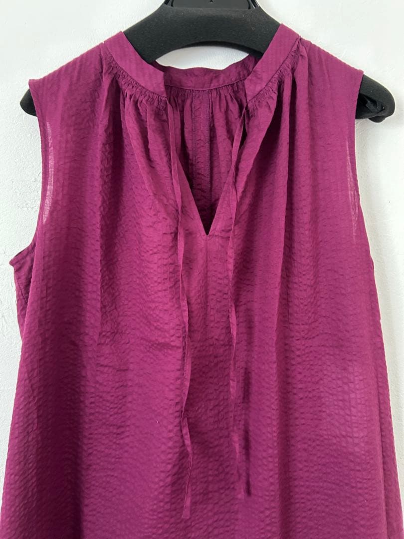 バンヤードストーム　パープル系　コットン　フレアワンピース　インナー付き