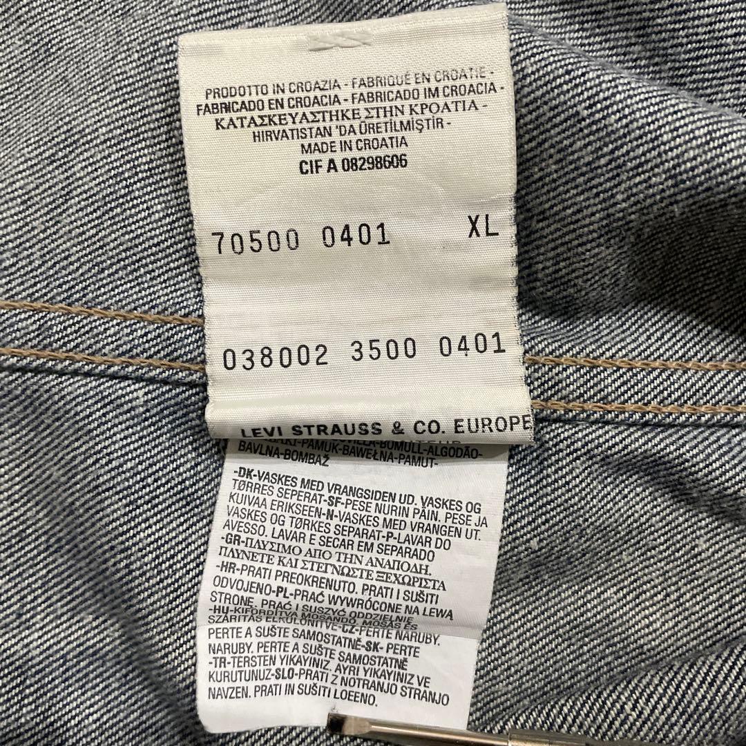 濃紺 00s ユーロ Levi's 70500 XL デニムジャケット 4th