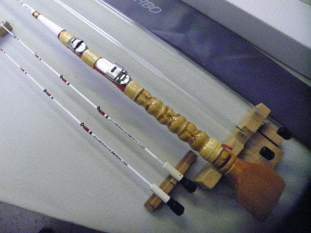 1114★手作り（布袋竹）筏竿【全長141㎝】【最高級】【純白筏竿】太田工房★