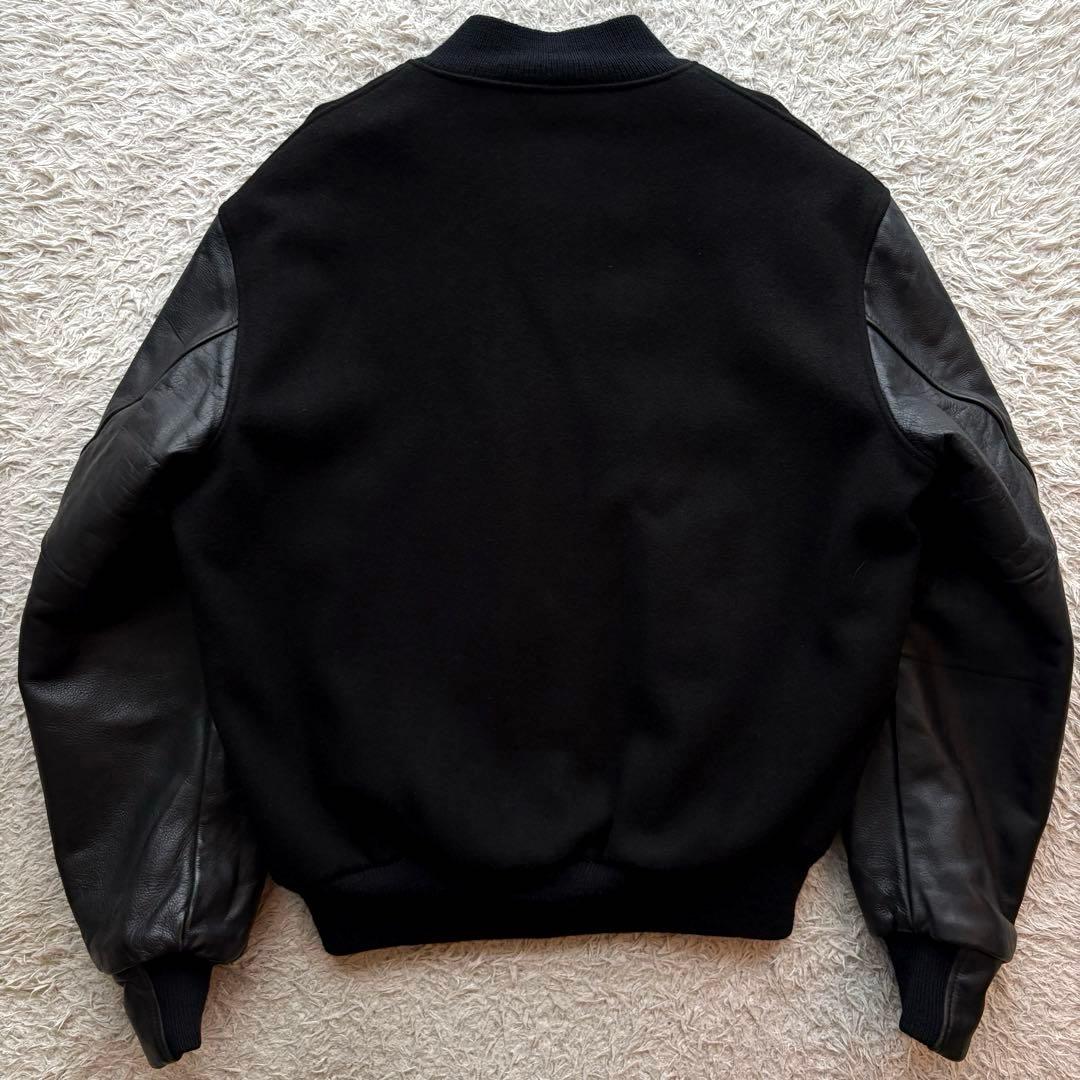 ★希少 Lサイズ★ Golden bear スタジャン 袖レザー アメリカ製 黒