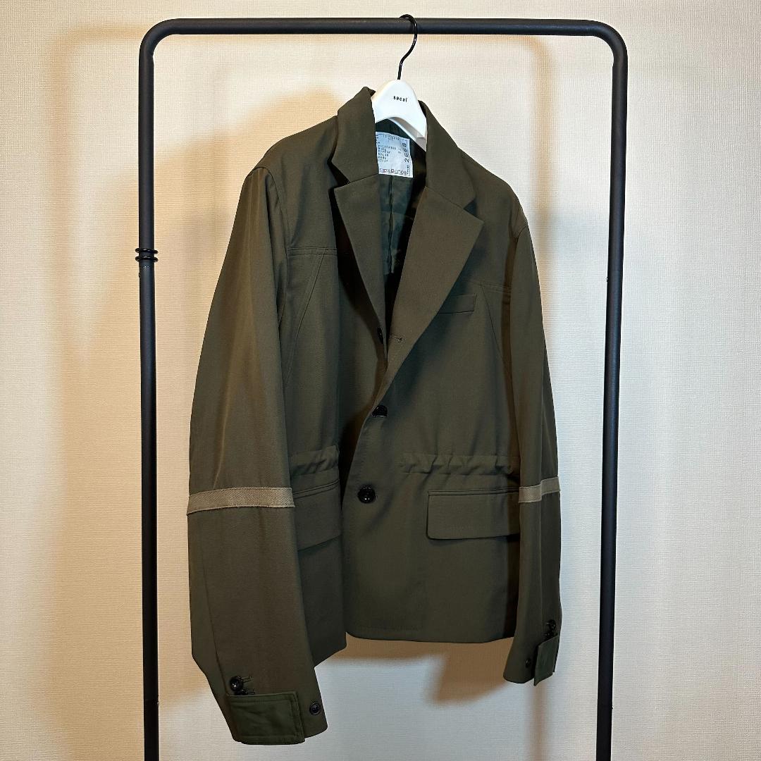 sacai サカイ 22SS テーラードジャケット オリーブ サイズ1