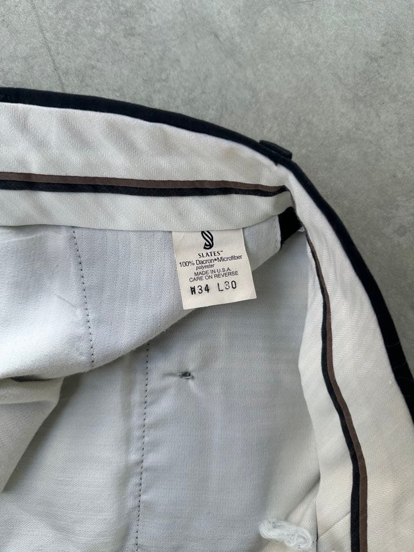 90s SLATES 3タック　スラックス　アメリカ製　W34/L30 黒