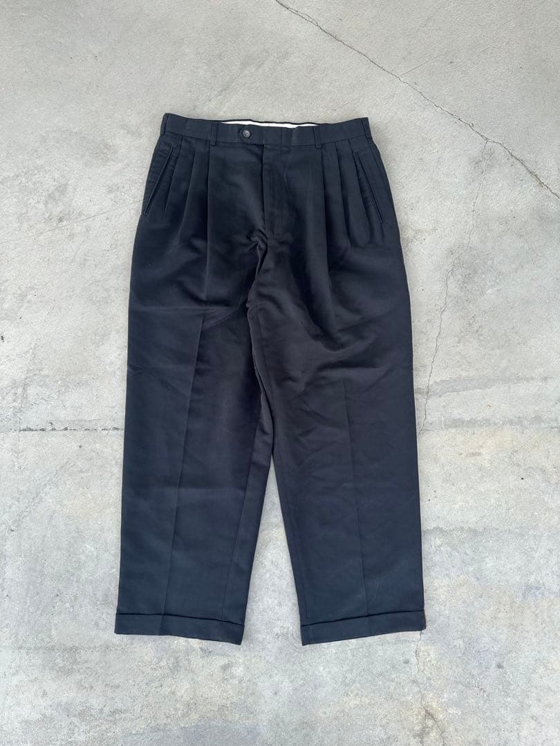 90s SLATES 3タック　スラックス　アメリカ製　W34/L30 黒
