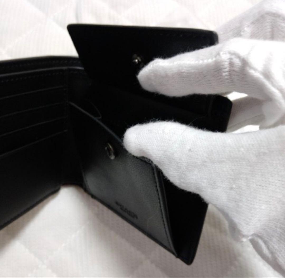 【新品未使用】開運財布！COACH 二つ折り財布 黒 レザー