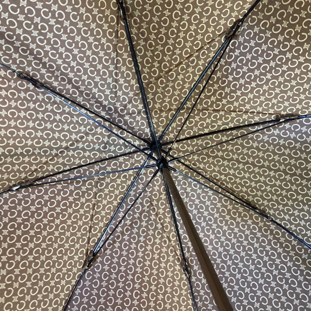 セリーヌ CELINE 長傘 トリオンフCマカダム 総柄 ベージュ 90cm