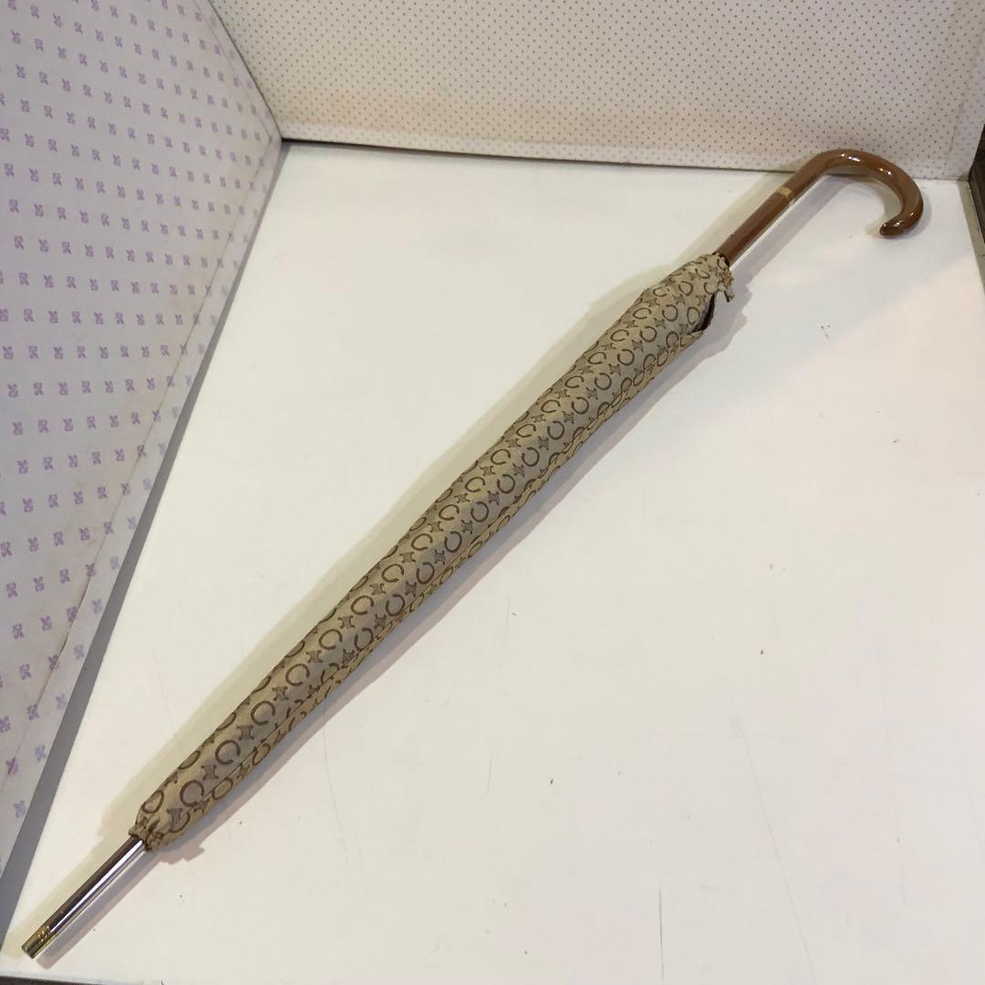 セリーヌ CELINE 長傘 トリオンフCマカダム 総柄 ベージュ 90cm