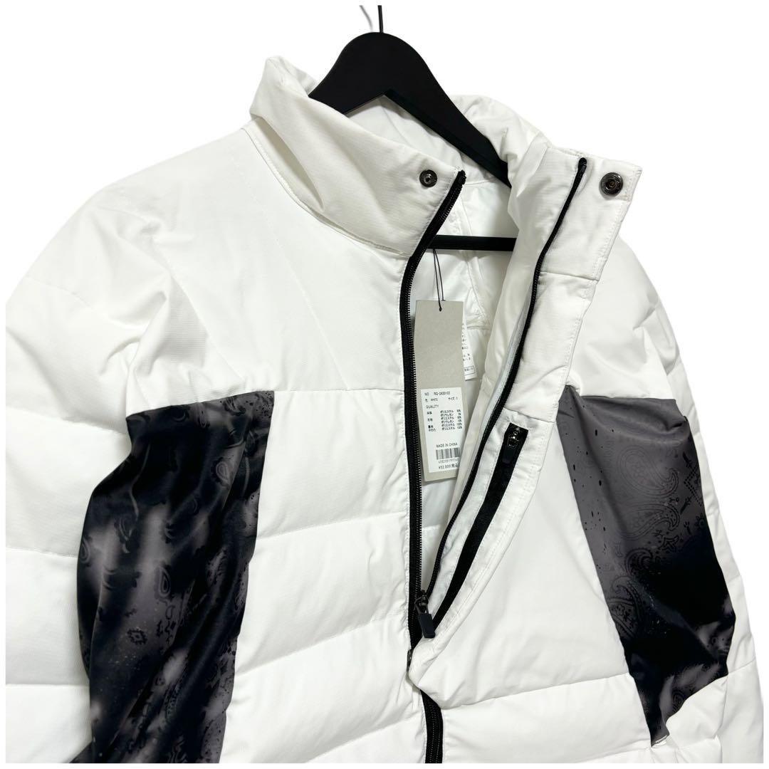 新品 ラッセルノ ゴルフ パデッド ジャケット ペイズリー ホワイト 2XL 7