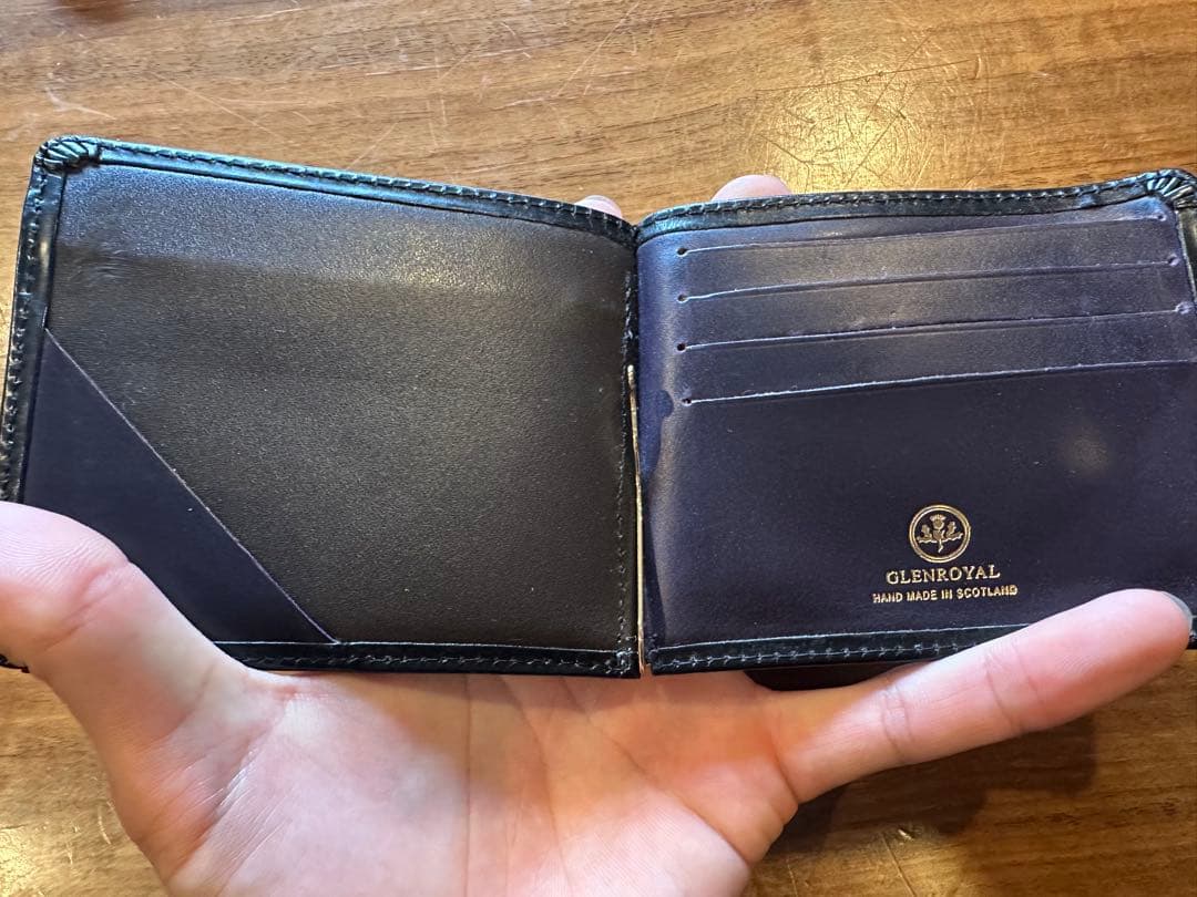 GLEN 黒 レザー マネークリップ