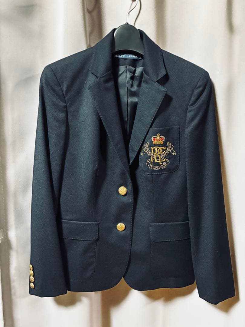 イタリア製　ウール　Ralph Lauren 金釦　紺ブレ