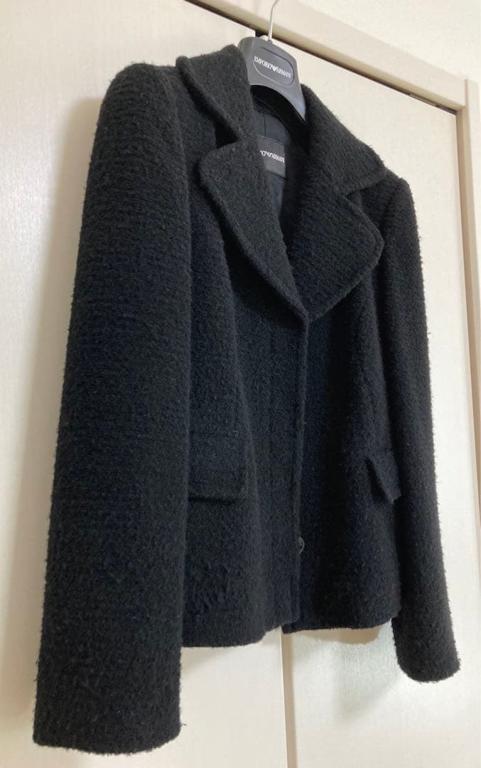☆エンポリオアルマーニ☆ ボア生地 ブラック テーラードジャケット