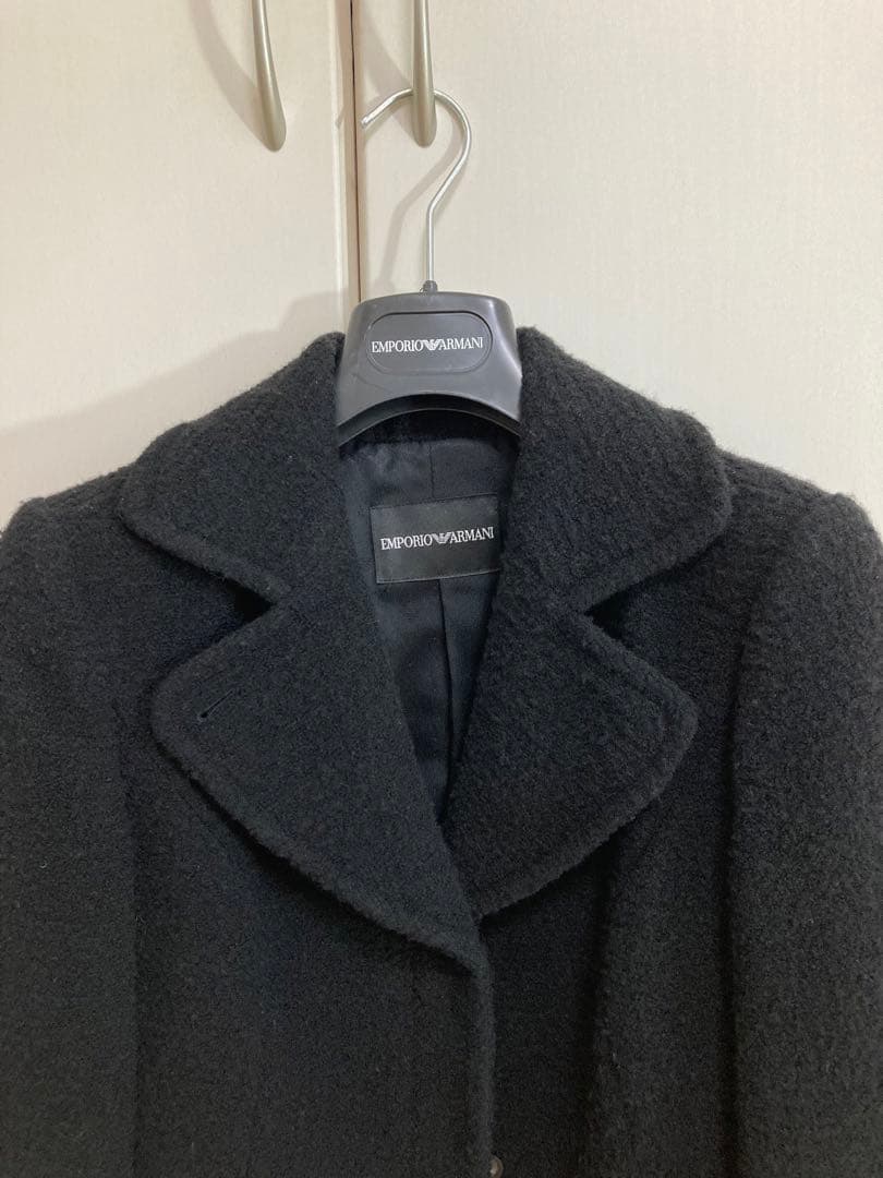 ☆エンポリオアルマーニ☆ ボア生地 ブラック テーラードジャケット