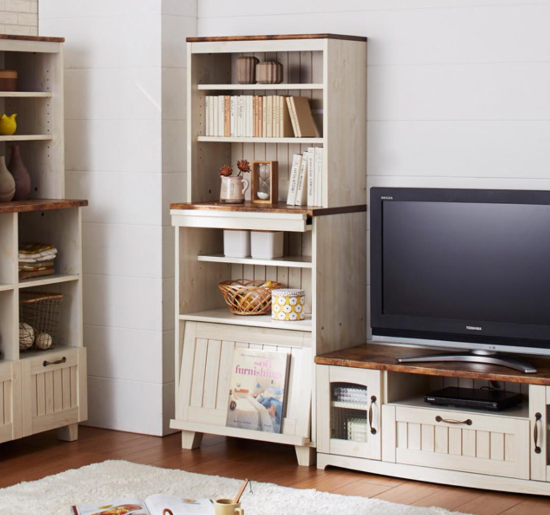 カントリースタイル フラップキャビネット 食器棚/収納棚 W60