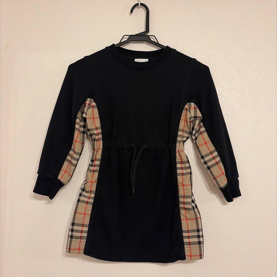 【BURBERRY】ワンピース 黒 ノバチェック120 現行タグ