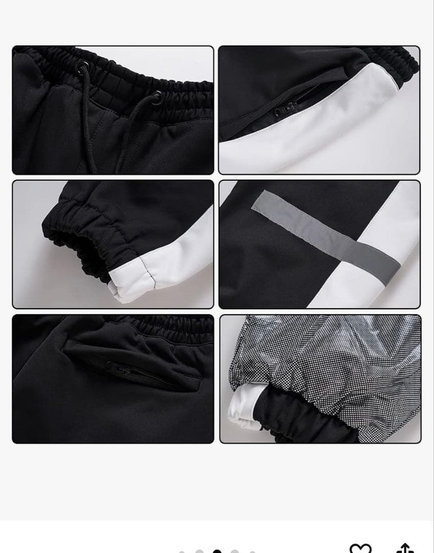 HOTIAN ホワイト/ブラック スノボウェア　スキー 女性用