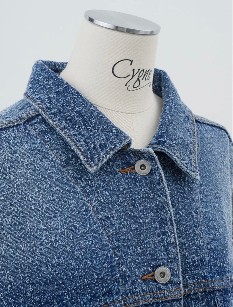 ファンシーデニムジャケット　シーニュcygne 0サイズ
