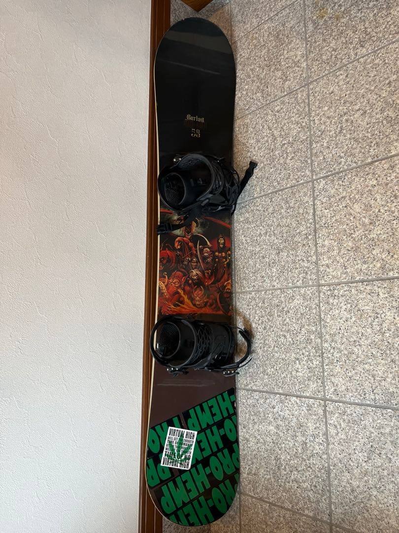 BURTON58 ドラゴン　スノーボード バインディング、カバー付き【名板】