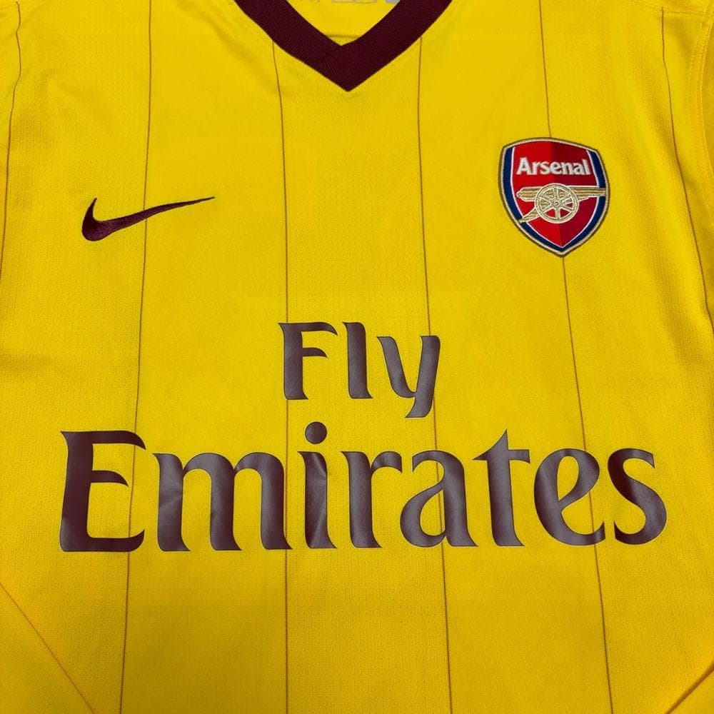 アーセナル 長袖ユニフォーム 10/11 アウェイ Fly Emirates M