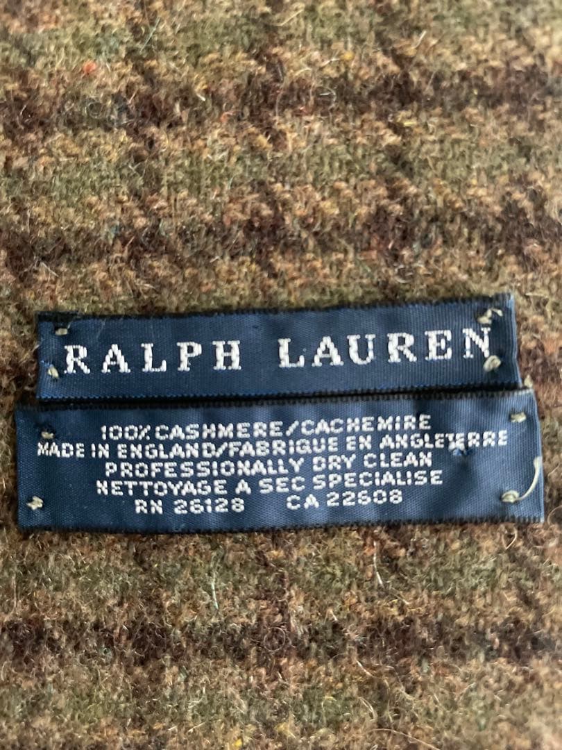 Ralph Lauren カシミヤ 100%チェックマフラー