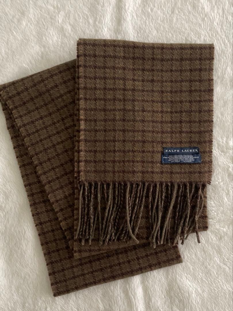 Ralph Lauren カシミヤ 100%チェックマフラー