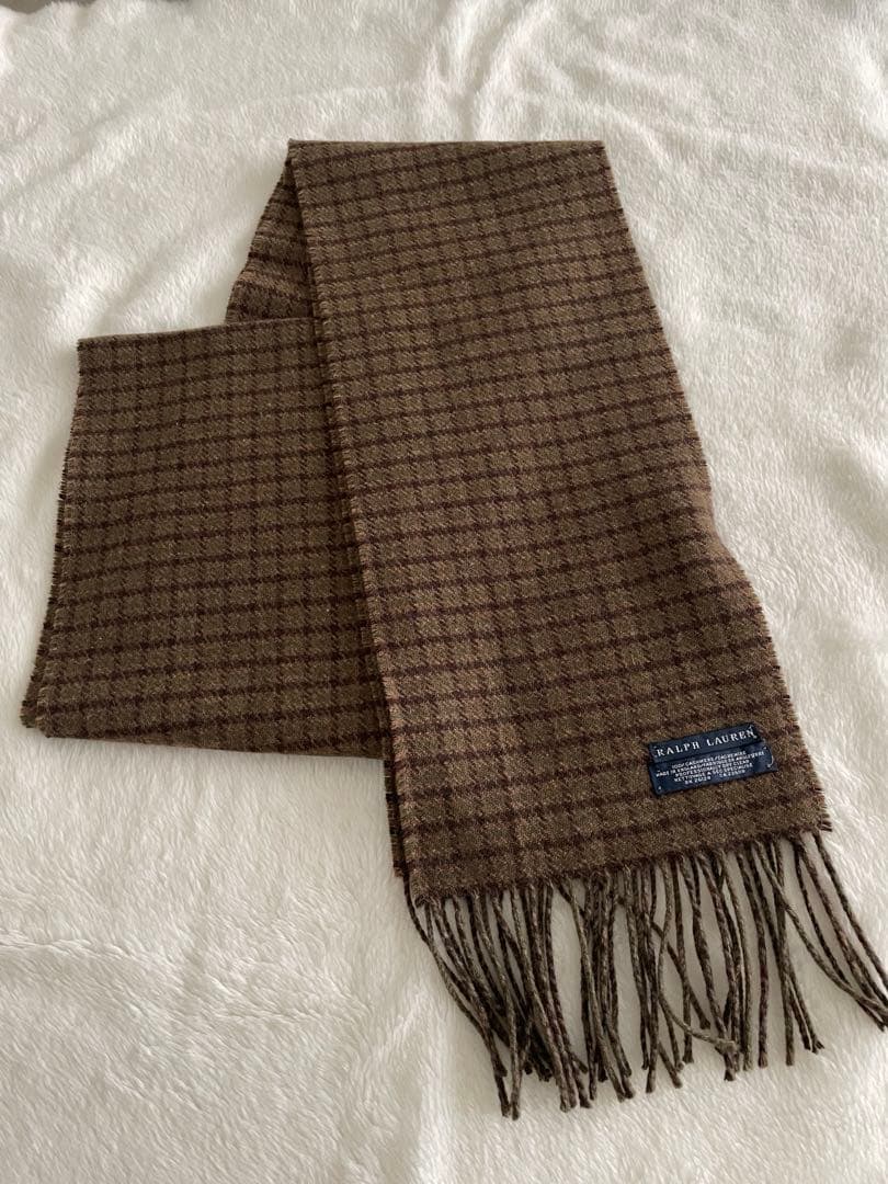 Ralph Lauren カシミヤ 100%チェックマフラー