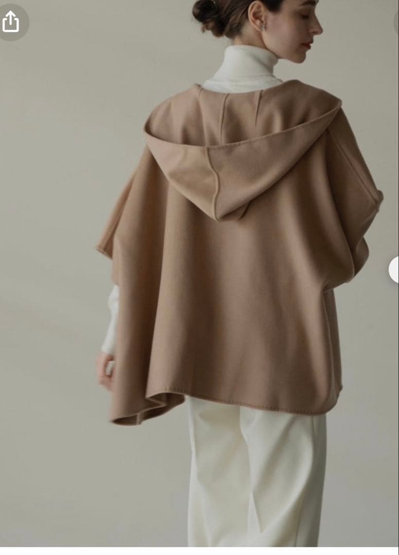 【OHGA】オーガ 24AWリバーポンチョコート キャメル　お値下げ