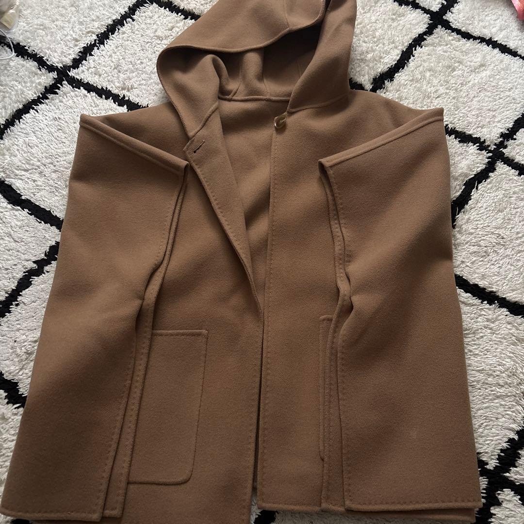 【OHGA】オーガ 24AWリバーポンチョコート キャメル　お値下げ