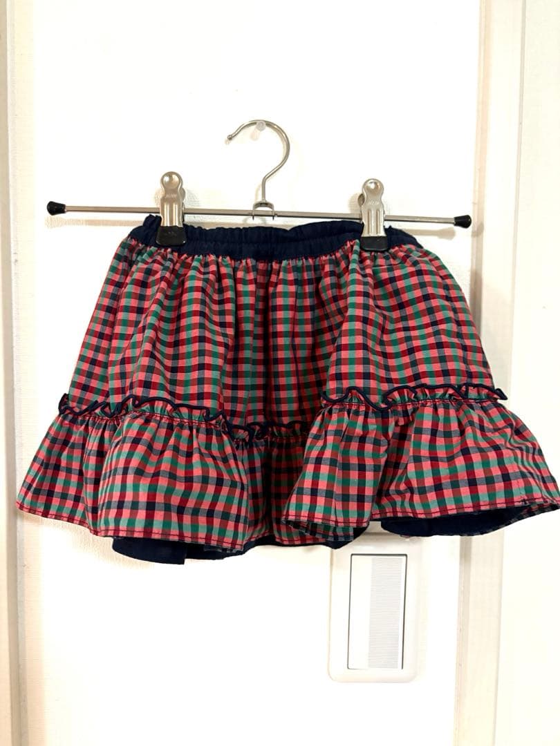 a*a様 【美品】　ファミリア　リバーシブル チェック柄スカート　80