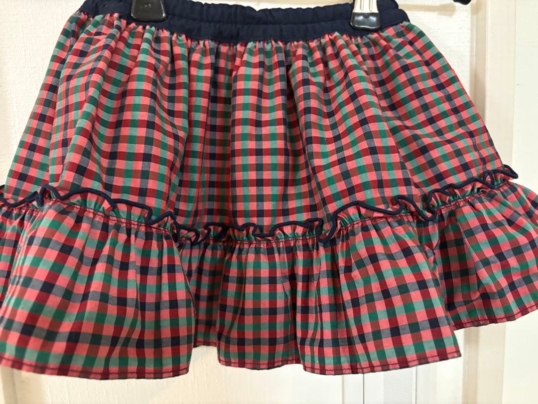 a*a様 【美品】　ファミリア　リバーシブル チェック柄スカート　80
