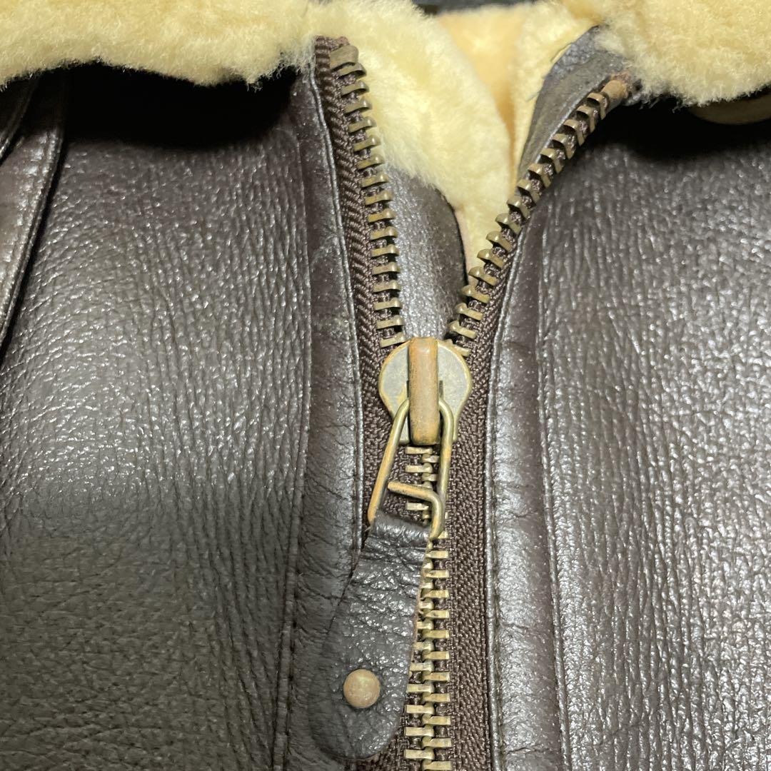 B-3 ムートンジャケット　フライトジャケット　レザー　L 羊革　本革