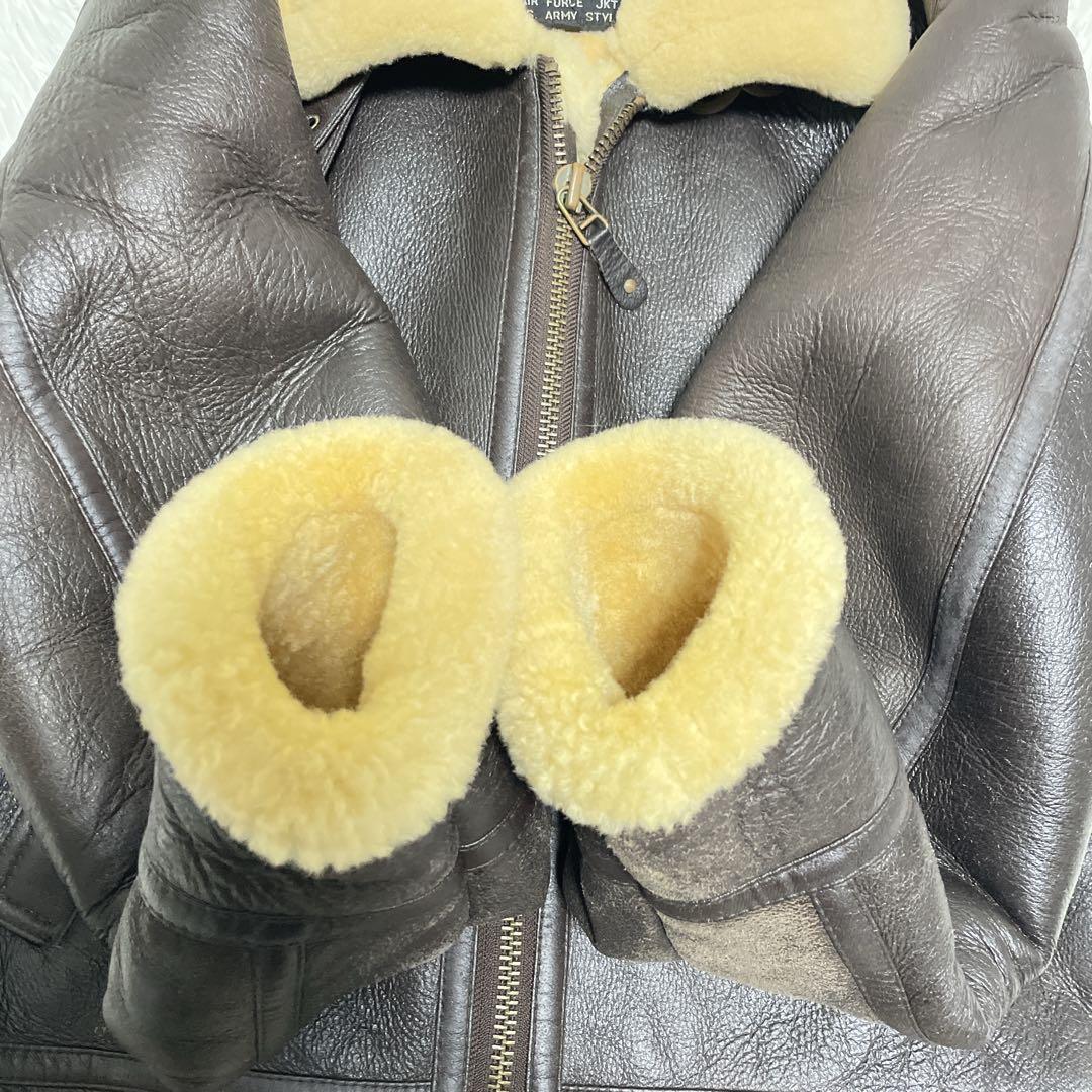 B-3 ムートンジャケット　フライトジャケット　レザー　L 羊革　本革