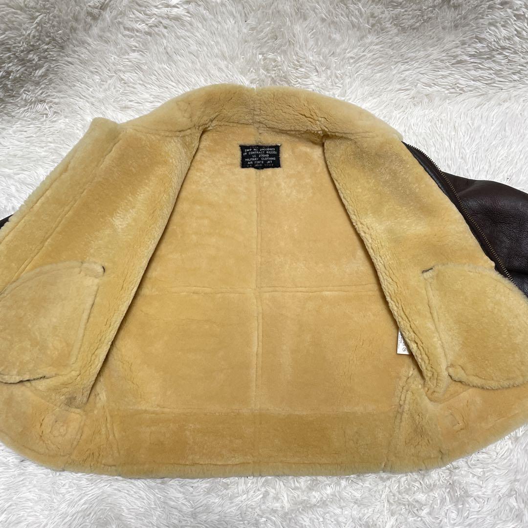 B-3 ムートンジャケット　フライトジャケット　レザー　L 羊革　本革