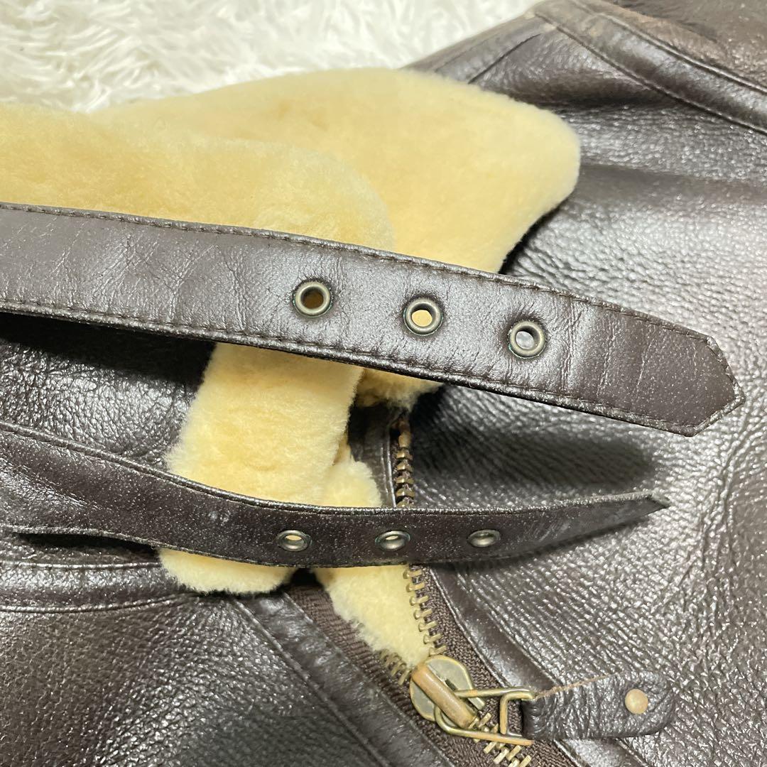 B-3 ムートンジャケット　フライトジャケット　レザー　L 羊革　本革