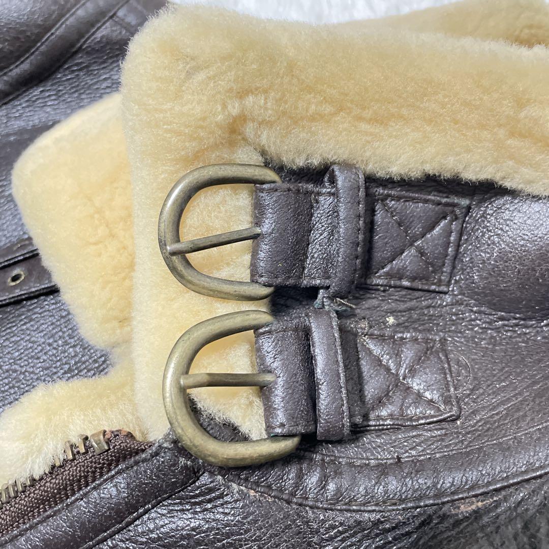 B-3 ムートンジャケット　フライトジャケット　レザー　L 羊革　本革