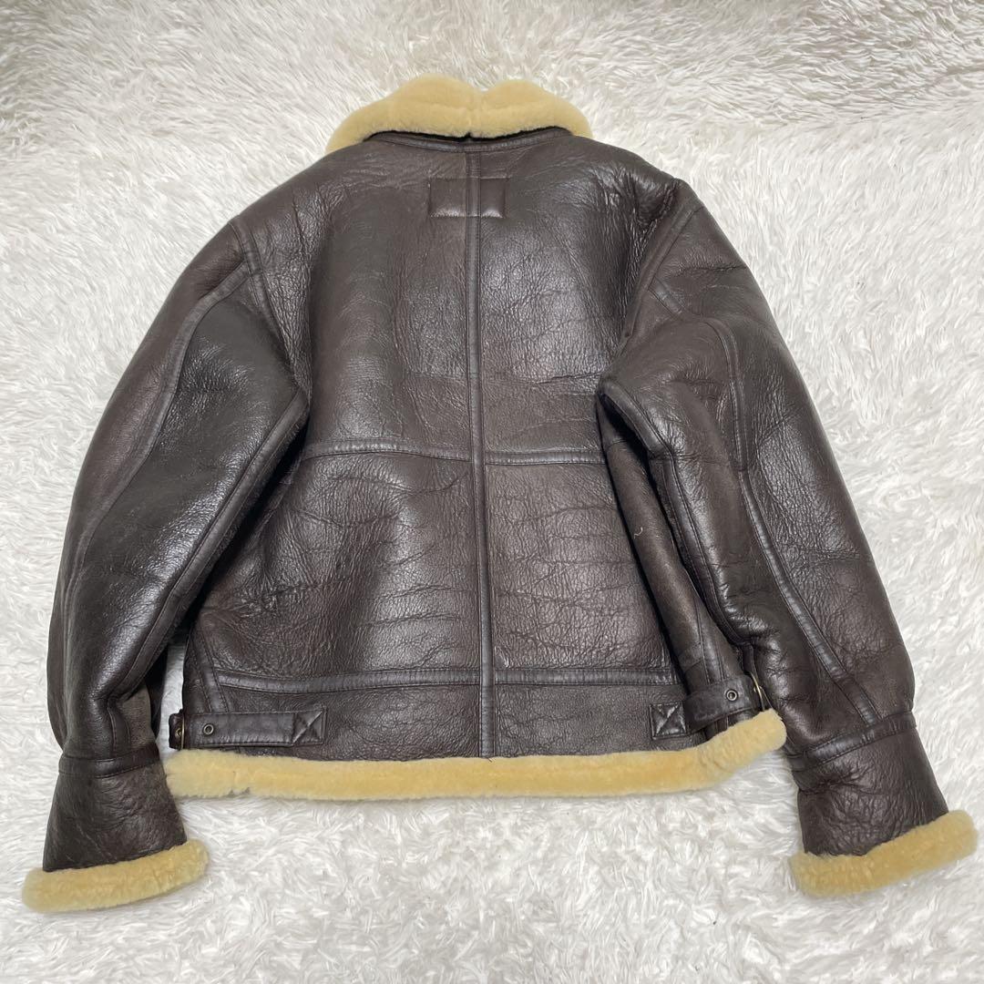 B-3 ムートンジャケット　フライトジャケット　レザー　L 羊革　本革