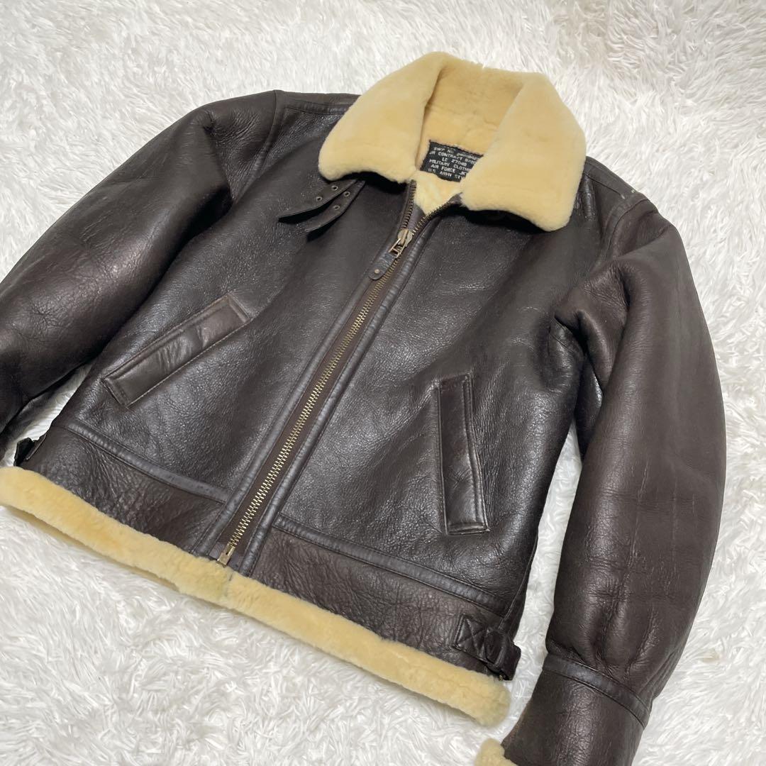 B-3 ムートンジャケット　フライトジャケット　レザー　L 羊革　本革