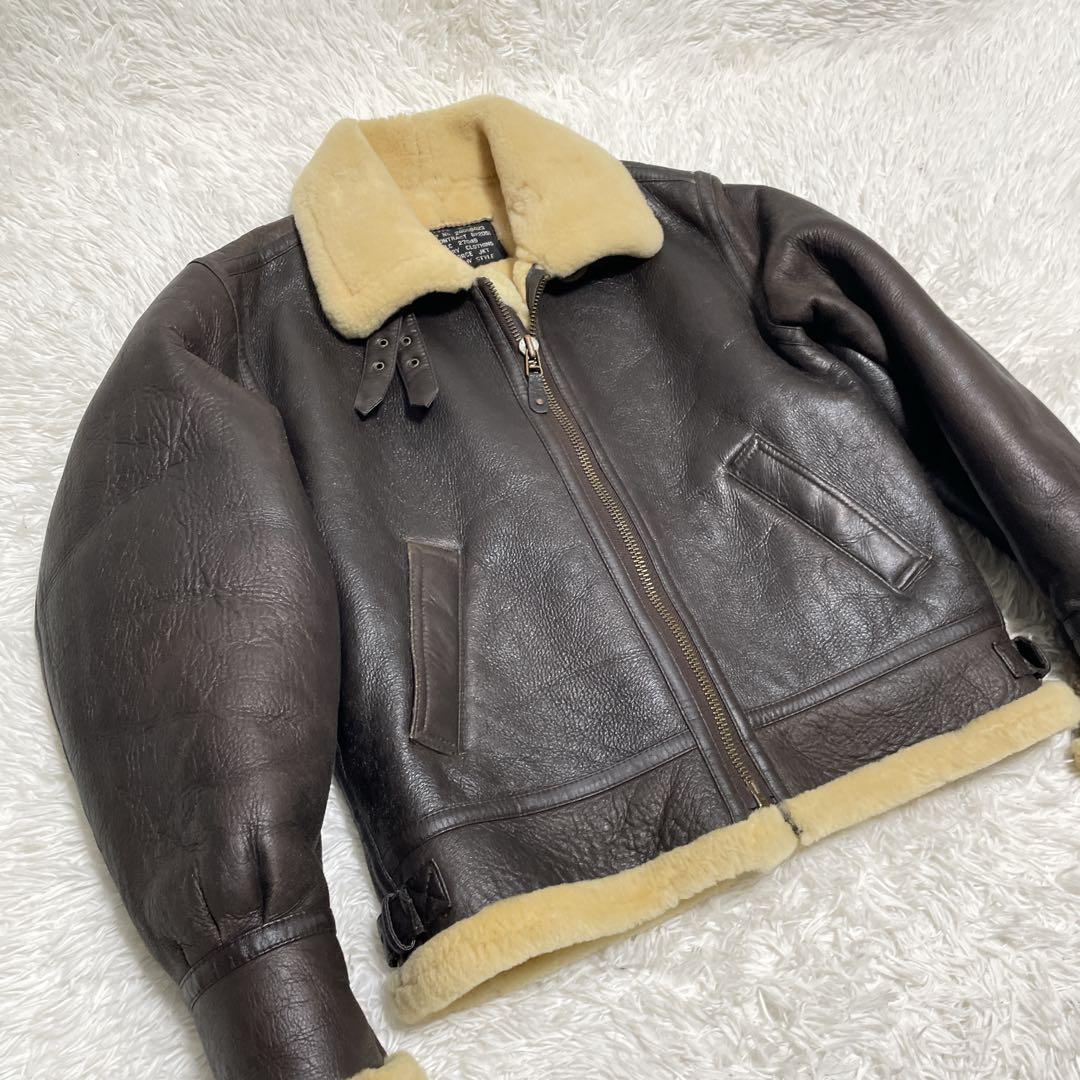B-3 ムートンジャケット　フライトジャケット　レザー　L 羊革　本革