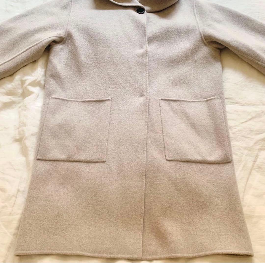 IENA フード付きベージュロングコート