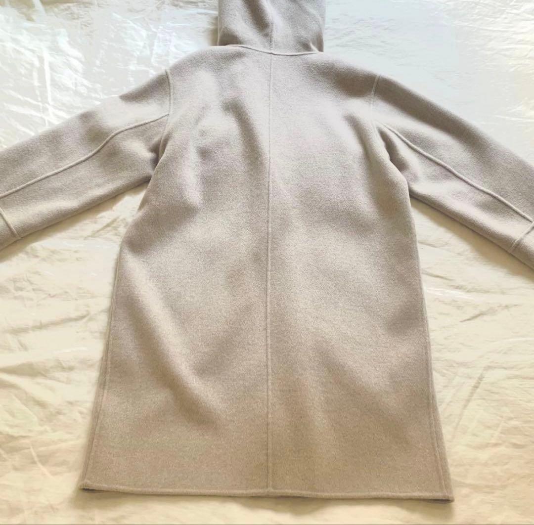 IENA フード付きベージュロングコート