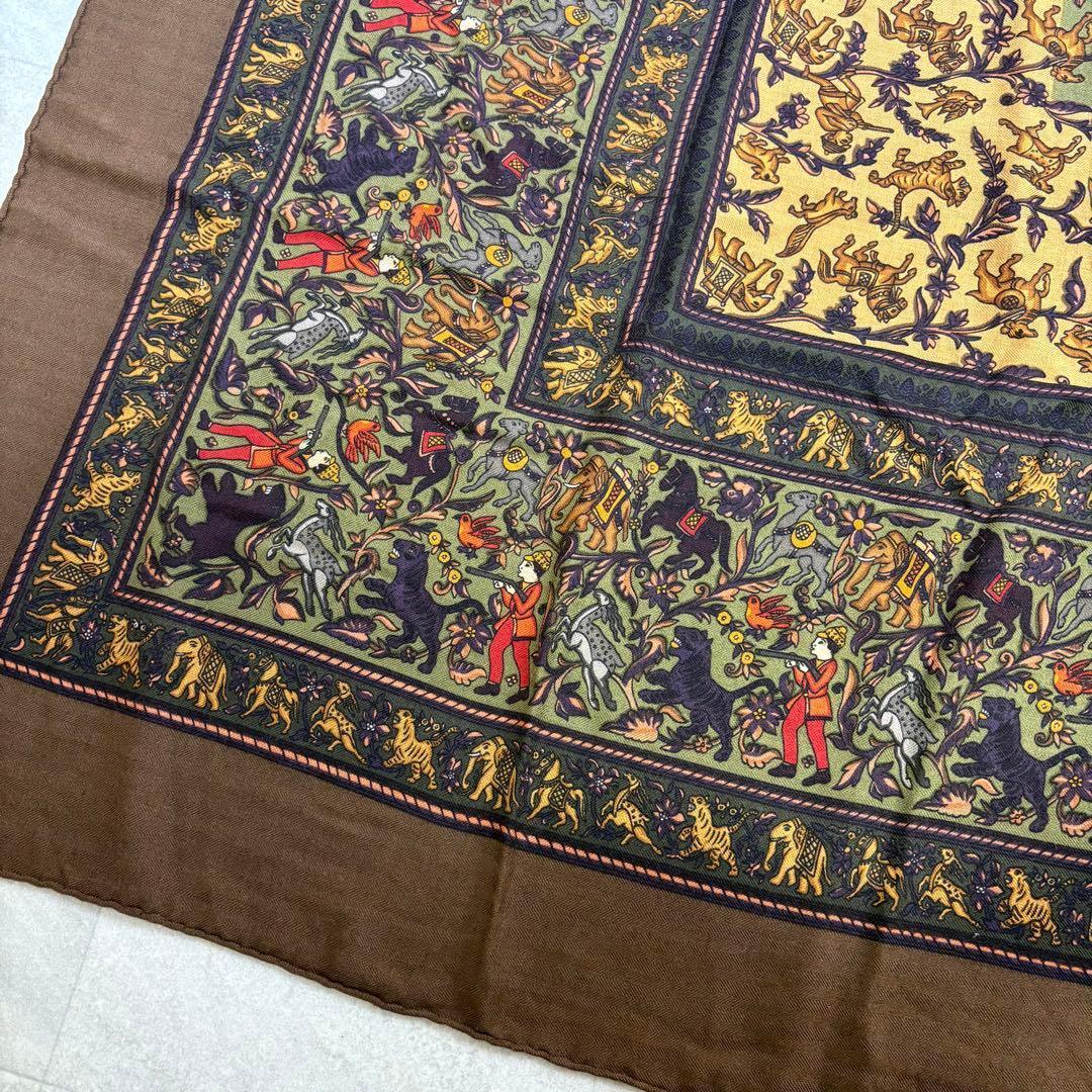 極美品 HERMES エルメス カレ140 カシシル インドの狩猟 カレジュアン