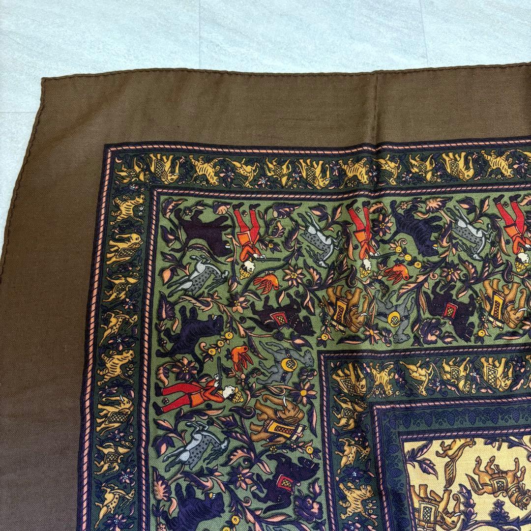 極美品 HERMES エルメス カレ140 カシシル インドの狩猟 カレジュアン