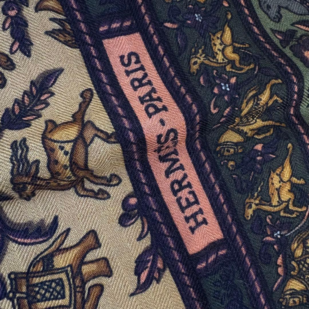 極美品 HERMES エルメス カレ140 カシシル インドの狩猟 カレジュアン